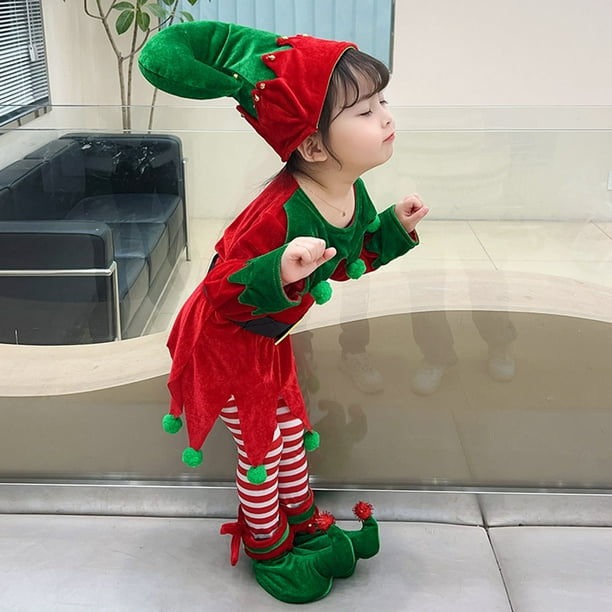 Girls Elf Costume Christmas Gift Girls Christmas Santa Elf Costume