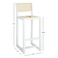 thumbnail image 3 of SAFAVIEH Seika Square Mid Back Bar Stool, White/Natural, 3 of 14