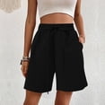 thumbnail image 3 of JoveMarine Women's Casual Wide Leg High Waisted Shorts - Slimming, Lightweight Drawstring, Comfy for Daily, Vacation, Hot Summer Days,Black S, 3 of 6