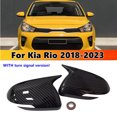 thumbnail image 3 of 2X Car Rearview Side Mirror Cover Wing Cap Exterior Door Housing Shell Trim ABS For Kia Rio 2018 2019 2020 2021 2022 2023 With Light Black, 3 of 6