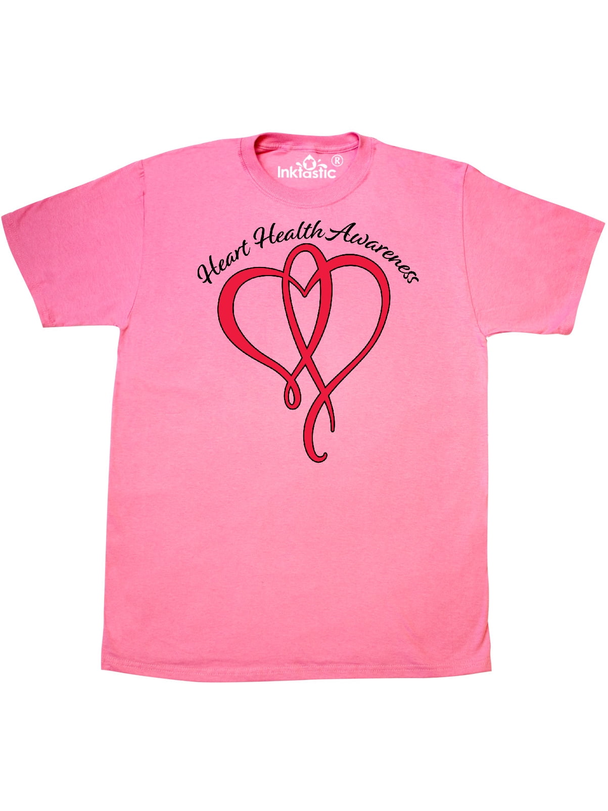 INKtastic - Heart Health Awareness Red Heart Ribbon T-Shirt - Walmart ...