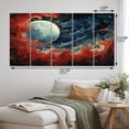 thumbnail image 4 of Designart "Red Blue Universal Wonders Interstellar Beauty" Space Planet Metal Art Print Set, 4 of 5
