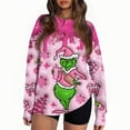 thumbnail image 4 of Ugly Christmas Sweater for Women Printed Long Sleeve Womens Sweatshirt Green Mons ter Graphic Holiday Pullover Tops Christmas Tree Sweatshirts for Women, 4 of 5