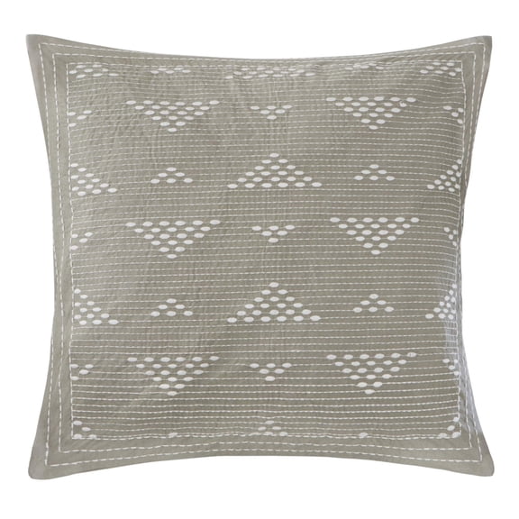INK IVY Cario Embroidered Square Pillow, Taupe