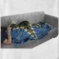thumbnail image 6 of Ethnic Soft Flannel Fleece Throw Blanket, Star in Middle of Color Power Textured Ikat Pattern Print, Cozy Plush for Indoor and Outdoor Use, 70" x 90", Blue Orange, by Ambesonne, 6 of 6