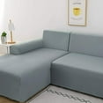 thumbnail image 5 of LiveGo L Shape Sofa Covers Sectional Sofa Couch Covers 2Pcs Stretch Sofa Slipcovers with 2Pcs Pillowcases for L-Shape 3+3 Seaters, Gray, 5 of 8