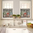 thumbnail image 4 of Merry Christmas Kitchen Curtains and Valances Set, Retro Red Blue Yellow Gnome Snow Tree Rod Pocket Window Valance 18 Inch Window Curtain Panels for Living Room Bedroom Laundry, 27.5x36in, 3 Pieces, 4 of 7