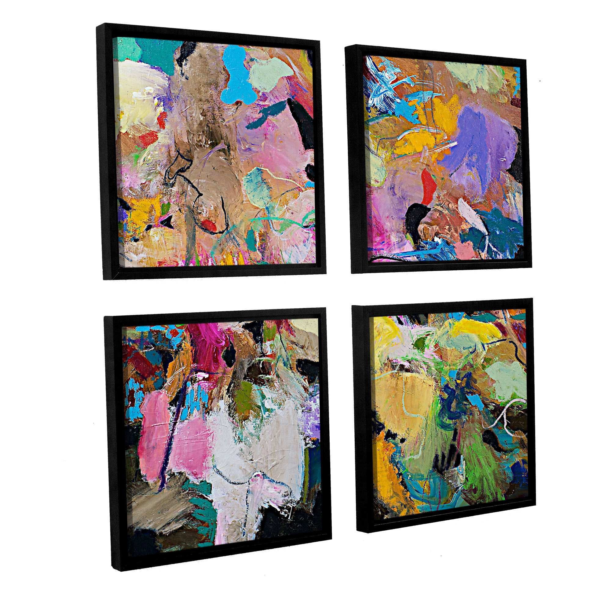 ArtWall Allan Friedlander "Capri" 4-Piece Floater Framed Canvas Square Set