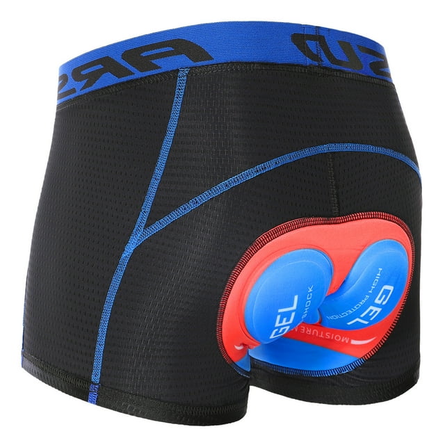 Men Cycling Underwear Shorts Lightweight Breathable 5D Padded MTB Bike Shorts Blue & Red-M