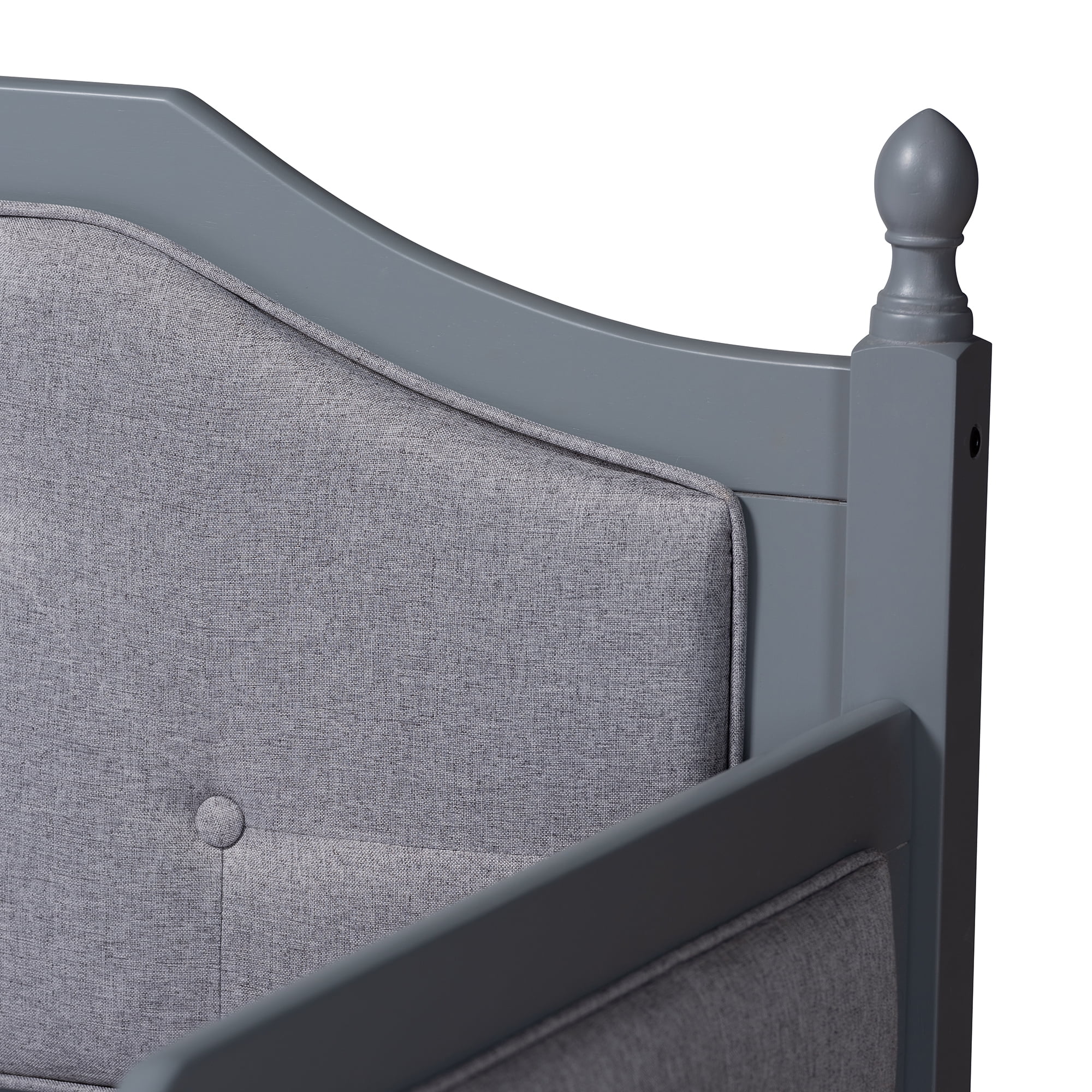 Baxton Studio Mara Classic and Traditional Grey Fabric Upholstered Grey Finished Wood Twin Size Daybed with Trundle
