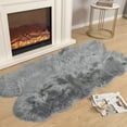 thumbnail image 2 of Latepis Soft Faux Sheepskin Fur Rug 4x6 Feet Grey Fluffy Rug Bedside Rug Plush Rug Shag Nursery Rug Carpet Area Rug for Living Room Bedroom Playing Room, Home Decor, Sheepskin, 2 of 8