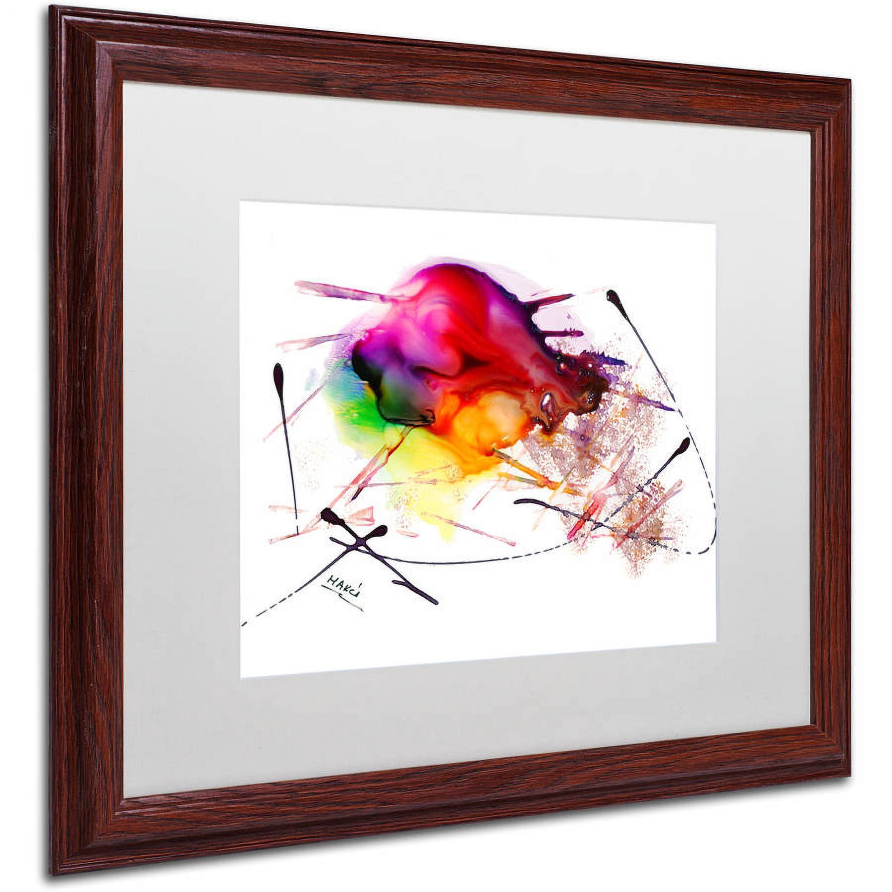 Trademark Fine Art "Abstract 02" Canvas Art by Mako, White Matte, Wood Frame