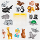 thumbnail image 4 of Bloques de construcción de grano grande compatibles con Pele, dibujos animados de animales, delfines, tiburones, flamencos, accesorios de montaje, juguete a granel, 4 of 6