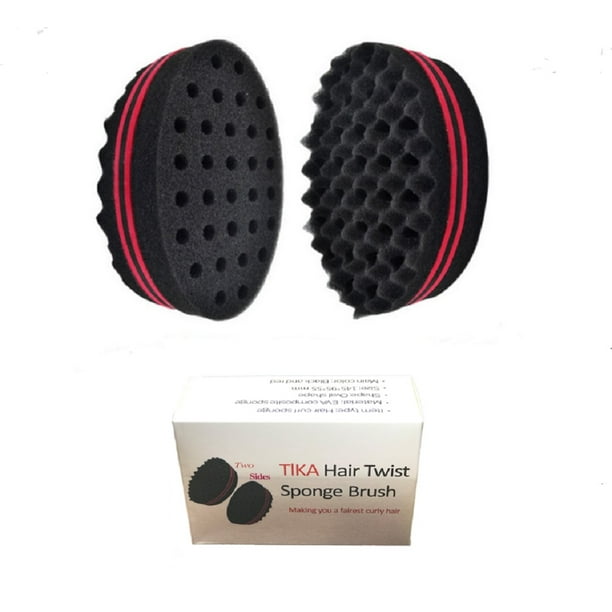 TIKA Double Barber Hair Sponge Brush Dreads Locking Twist Coil Afro Curl  Wave Oval 