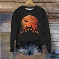 thumbnail image 4 of Inverlee Women's Halloween Sweatshirts Cute Pumpkin Ghost Print T-shirt Work Round Neck Sweatshirt Long Sleeve Holiday Pullover Tops Halloween Costumes, 4 of 6