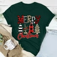 thumbnail image 2 of Odeerbi Christmas Shirts for Women 2025 Casual Round Neck Short-sleeved Christmas Tree Printed Top Green, 2 of 6