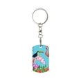 thumbnail image 2 of Uemuo Tropical Jungle Flamingo Pattern Rectangular Metal Keychain - Durable, Stylish, and Personalized Key Ring for Men and Women,Engraved Keychain,Gift Slim Sturdy Keychain, 2 of 7
