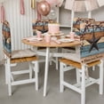 thumbnail image 4 of Country Stars Dining Chair Back Cover Only, Vintage Rust Black Star Berry Brown Blue Wood Grain Set of 6 Chair Back Covers, Removable Washable for Dining Room, Banquet & Holiday Decoration, 4 of 9