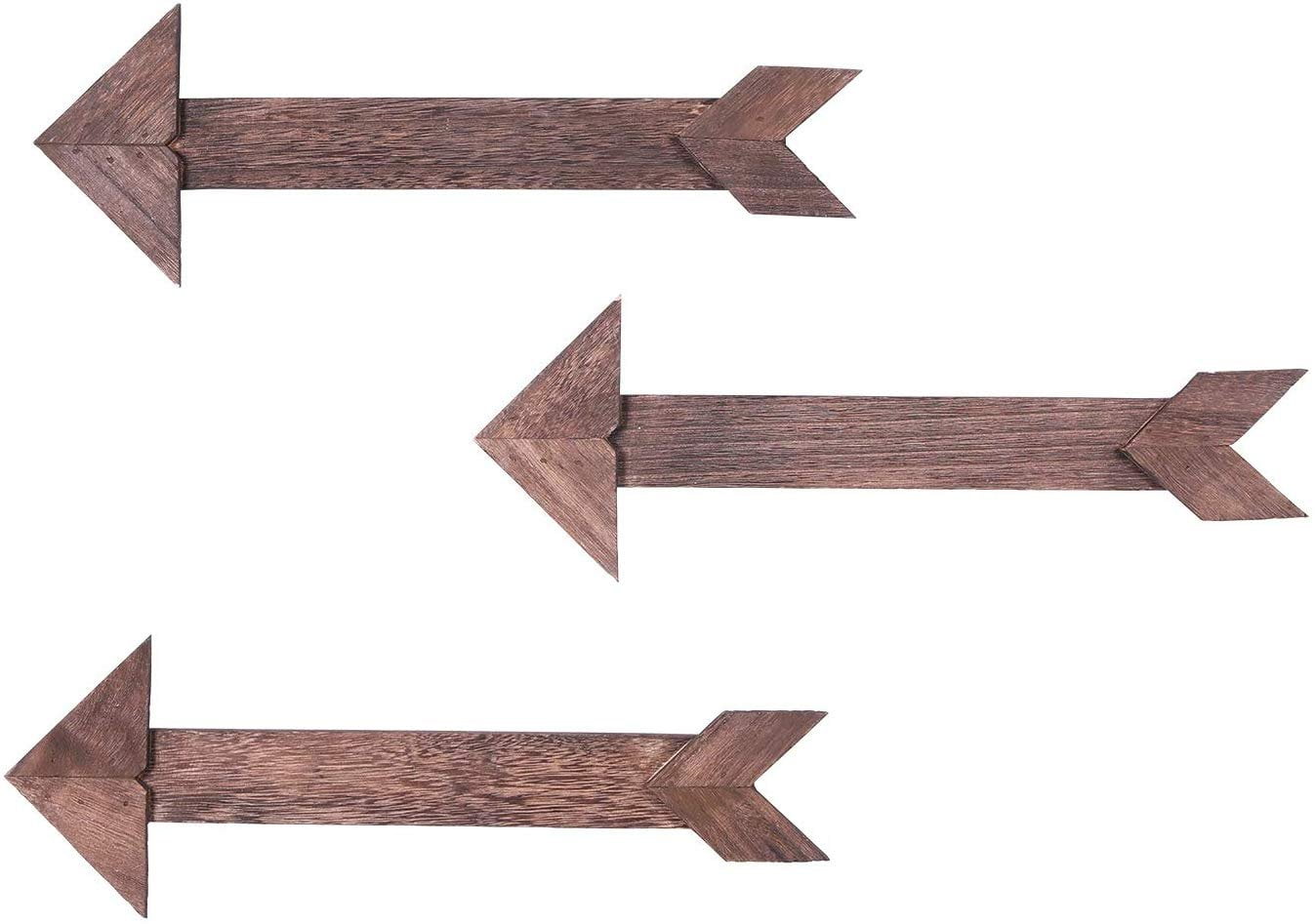 Comfify Arrow Barnwood Decorative Wooden Sign Set of 3 Arrows for