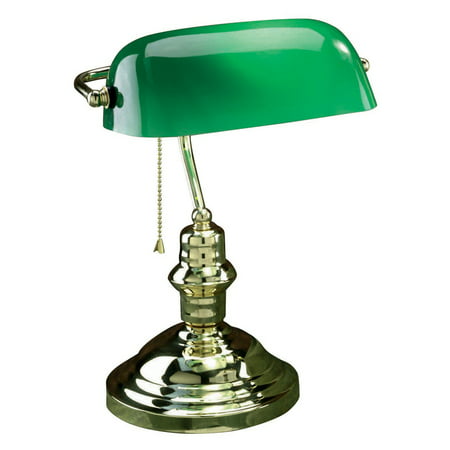 Lite Source Banker Desk Lamp Polished Brass Walmart Com