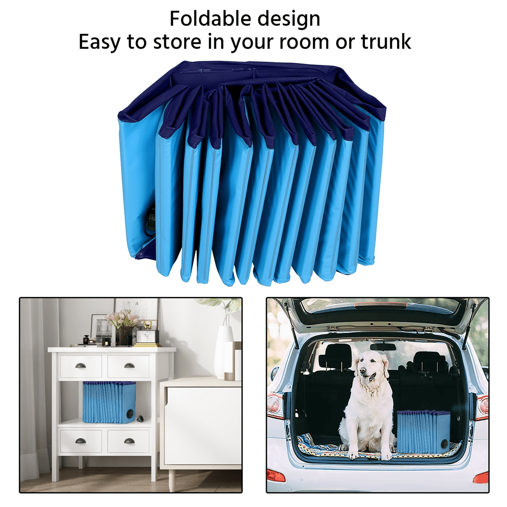 Alden Design 55.1" Pet Swimming Pool for Dogs and Cats, Blue