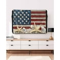 thumbnail image 5 of Coastal American Flag Outdoor TV Cover 60 to 65 Inch Weatherproof, Starfish Shell Vintage 600D Oxford TV Covers with Waterproof Zipper, Outside Flat TV Screen Protector Size 58"W x 37"H x 4.5"D, 5 of 7