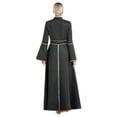 thumbnail image 4 of inhzoy Clergy Robe For Women  Loose Fit Church Pastor Maxi Dress Minister Choir Robe Long Dress Black 4XL, 4 of 8