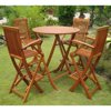 International Caravan Seville Bar Height Table Group-Color:Brown Stain,Material:Balau Wood,Number of Items:Set Of 5
