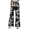 thumbnail image 3 of Pantalon Large Extensible pour Femmes, Pantalon Décontracté Confortable Taille Haute, 3 of 5