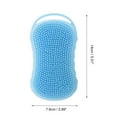 thumbnail image 4 of Unique Bargains 1 Pc Hangable Soap Shape Bath Brush Shower Brush Blue, 4 of 6
