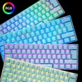 thumbnail image 5 of MK21 60% Mechanical Gaming Keyboard Mini Portable with Rainbow RGB Backlit Full Anti-Ghosting 61 Key Ergonomic Metal Plate Wired Type-C USB Waterproof for Typist Laptop PC Mac Gamer (Blue/Blue Switch), 5 of 7