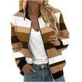 thumbnail image 2 of Ftwytp Zip Up Jacket Women Gym Fleece Sweatshirt Oversized Sports Workout Runing Baseball Coat Long Sleeve Color Blocked Casual Loose Sweater, 2 of 5