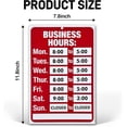 thumbnail image 2 of Business Hours Sign Kit - Bright Red & White Vertical Sign with Letters & Numbers, 2 of 4