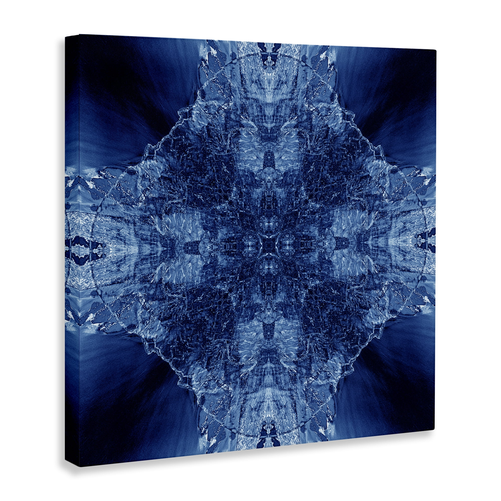 Stupell Industries Blue Balanced Tie Dye Abstract Painting Wrapped Canvas Art Print Wall Art, 24 x 24