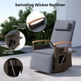 thumbnail image 4 of Gymax Ensemble de 2 Fauteuils Inclinables d'Extérieur en Rotin Pivotants à 360° Chaise Longue de Patio en Osier, 4 of 10