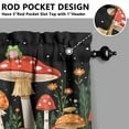 thumbnail image 5 of Night Mushroom Butterfly 3-Piece Kitchen Curtains Set Kitchen Curtains Sets with Valance for Windows Rod Pocket Machine Washable Kitchen Decor Decorations (54"x18"+2x27.5"x24"), 5 of 6