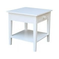 thumbnail image 5 of International Concepts Solid Wood 24-Inch Square End Table with Drawer, Washed Gray Taupe, 5 of 12