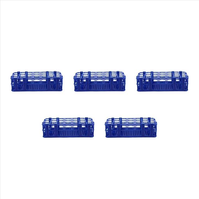 5X Sostenedor del Estante de Tubos de Centrifuga de 50 Ml de Plastico de Cajas de 21 Agujeros Azul