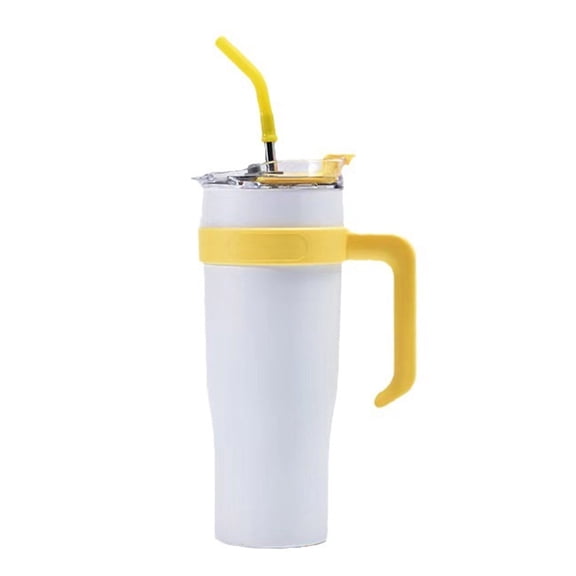 Djunllk 40oz Tumbler with Straw Insulated Stainless Steel Water Bottle with Handle Cup Holder Friendly