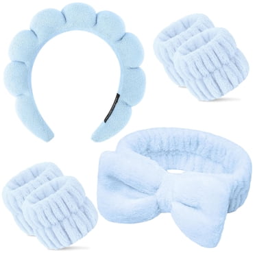 Spa Headband And Wristband Set For Face Washing-akeup Headband And Absorbent Face Wash