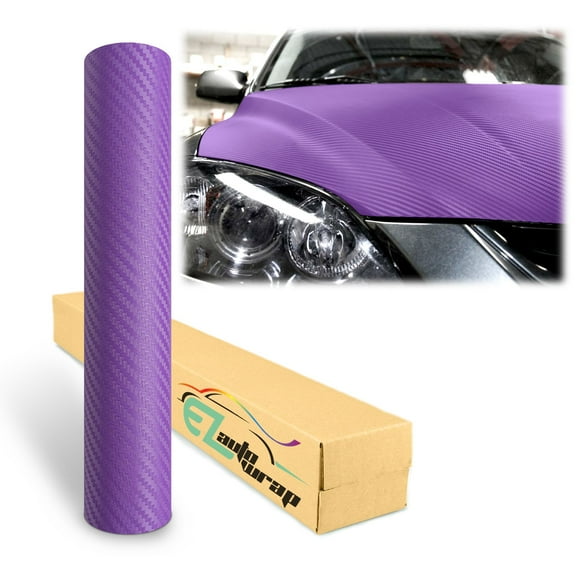 3D Carbon Fiber Purple Matte Car Vinyl Wrap Sticker Decal Film Sheet Air Release