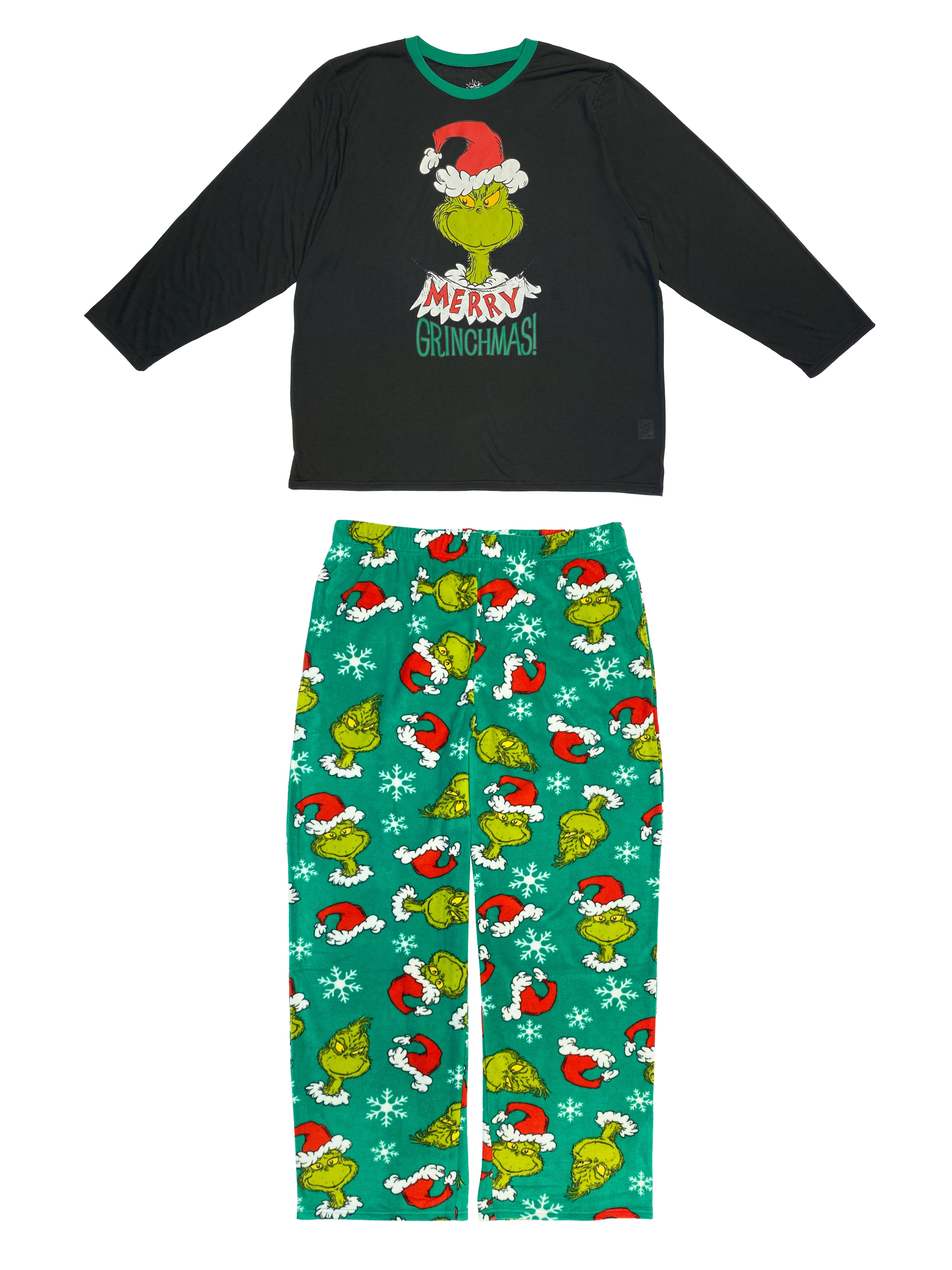 Dr. Seuss Merry Grinchmas Matching Family Pajama Set, 2-Piece, Men's