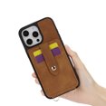 thumbnail image 3 of Crossbody Case Wallet Phone Case for iPhone 16 with Strap,With Mirror, RFID Blocking Card Holder, Kickstand, PU Leather Shockproof Anti-fall Rugged Phone Cover for Women Girls,Brown, 3 of 12
