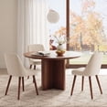 thumbnail image 5 of AFO Dining Chair Set of 2 with Solid Wood Legs, Modern Tufted Back Dining Room Chairs for Kitchen and Cafe, Beige, 5 of 7