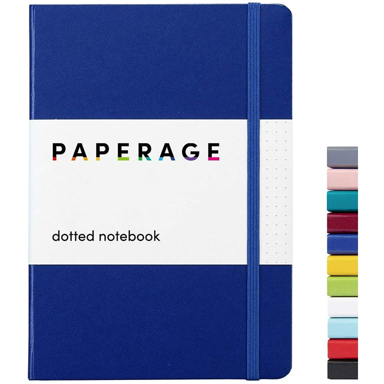 PAPERAGE Dotted Journal Notebook, (Navy), 160 Pages, Hardcover, 5.7” x 8” 