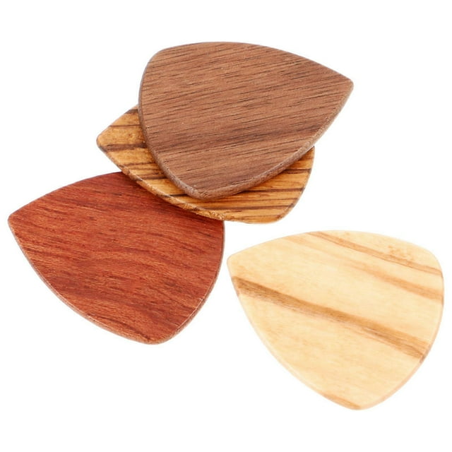 4 pcs Wooden Guitar Picks Acoustic Guitar Picks Electric Guitar Picks Portable Guitar Picks