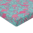 thumbnail image 4 of Ambesonne Tropical Fitted Sheet, Art Boho Pattern Flamingo, Twin Size, Pastel Pink Seafoam, 4 of 5