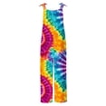 thumbnail image 4 of Royisotas Sleeveless Casual Fall and Winter Tie Dye Baggy Women Jumpsuit Pocket Wide-Leg Cuffed Adjustable Straps Crew Neck Pants Rompers, 4 of 5