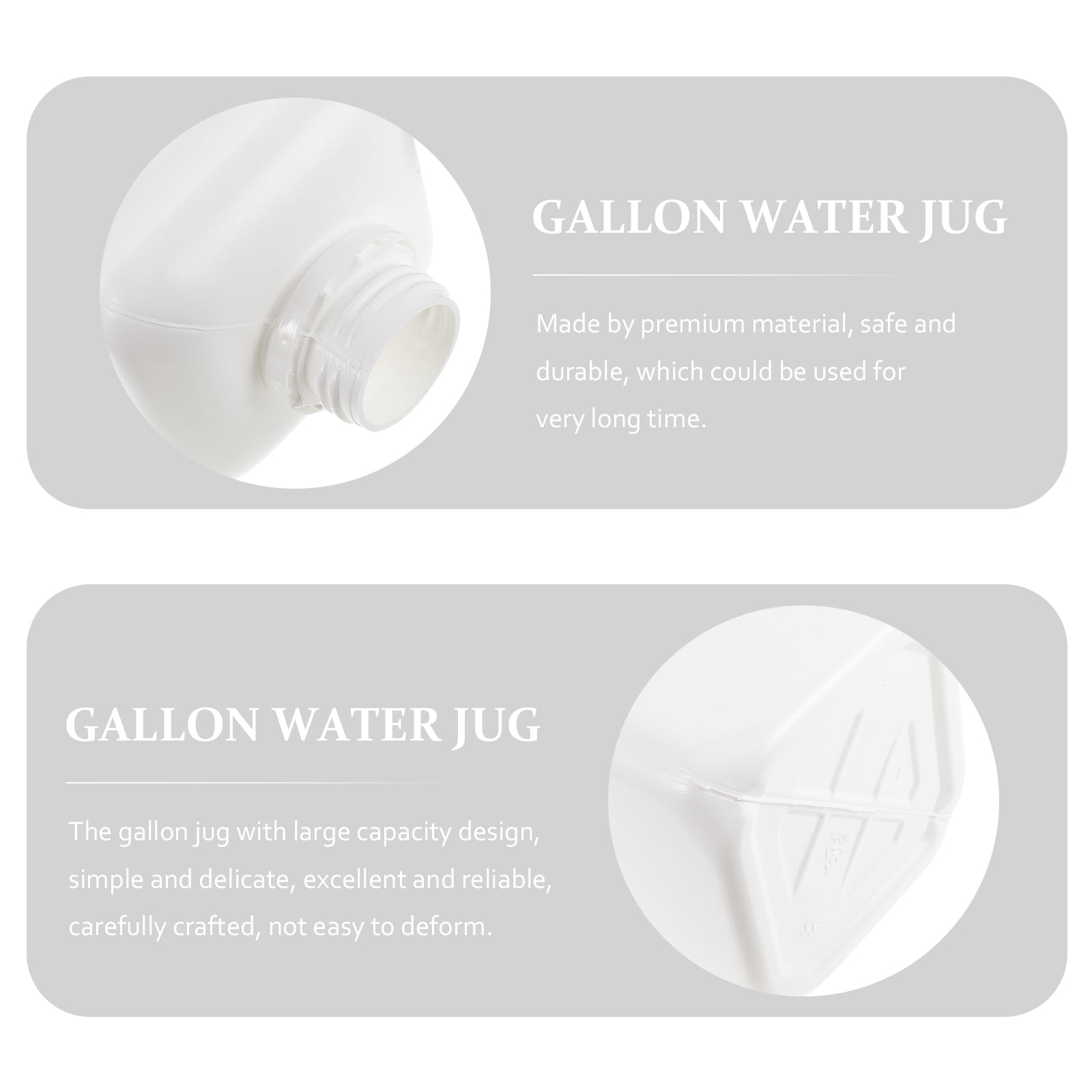 Raindrops 6-Pack Leak- Reusable Plastic Storage Jugs Caps, Gallon Size Containers for Home and Outdoor Use