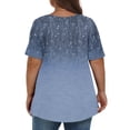 thumbnail image 5 of UoCefik Plus Size Tops for Women Summer Floral Print Tunic Spring Tops V Neck Short Sleeve Shirts Dressy Casual Blouse Royal Blue 3XL, 5 of 5